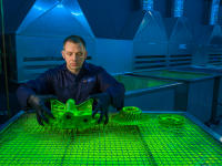 Saxon Aerospace - Sub-surface NDT (Non-Destructive Testing). Deep penetrating fluorescent liquid dyes are used with ultra-violet lights to detect minute fractures in metal parts